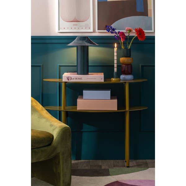 Khaki spalvos iš metalo konsolinis staliukas 28x90 cm Paris – Leitmotiv-image-1