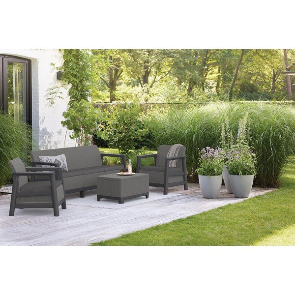 Pilkos spalvos sodo sofa Scandi Linea – Keter-image-1