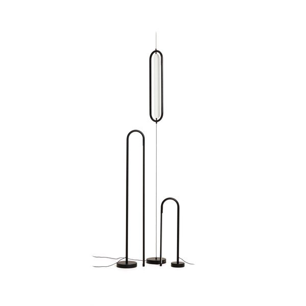 Juodos spalvos pastatomas šviestuvas LED (aukštis 120 cm) Bow – Kave Home-image-3