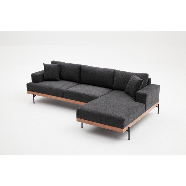 Kampinė sofa antracito spalvos (su dešiniuoju kampu) Liva – Balcab Home-image-2
