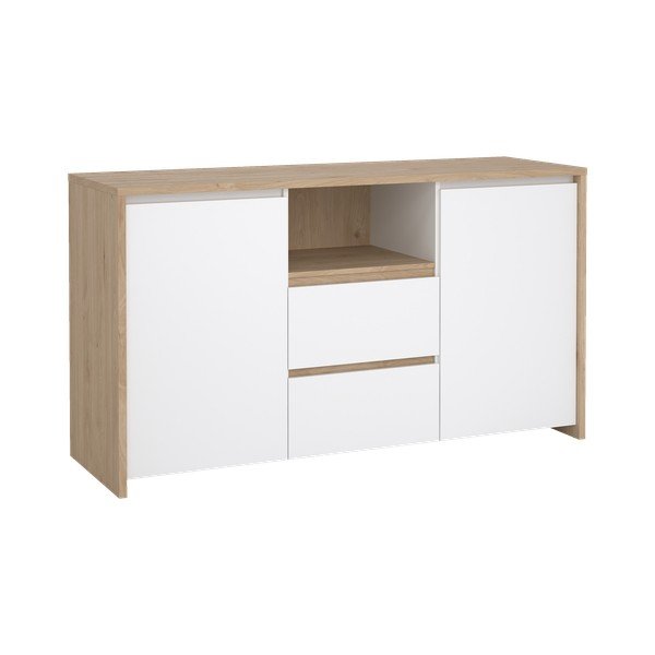 Baltos spalvos/natūralios spalvos šoninė spintelė iš ąžuolo 149x84x48 cm Next – Tvilum-image-2