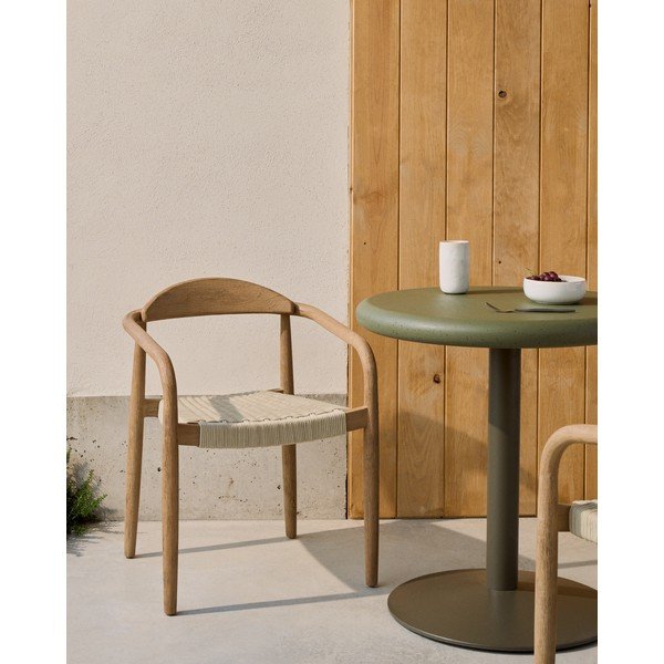 Smėlio spalvos/natūralios spalvos medžio masyvo valgomojo kėdė Nina – Kave Home-image-1