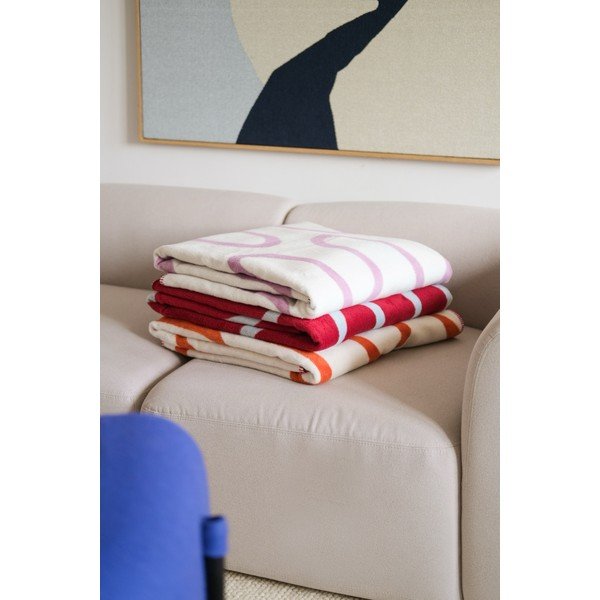 Raudonos spalvos antklodė ir pledas 150x200 cm Swirl – noo.ma-image-4