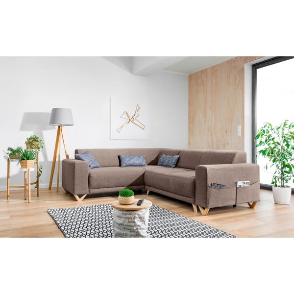 Rudos spalvos sulankstoma/su sandėliavimo vieta kampinė sofa (su kairiuoju kampu/„L“ formos) Classy Sophie – Miuform-image-3