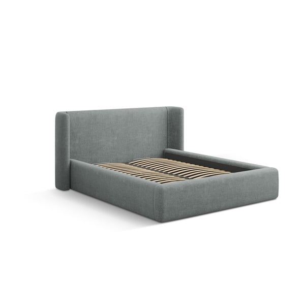 Tamsiai pilkos spalvos dvigulė lova audiniu dengta su sandėliavimo vieta su lovos grotelėmis 180x200 cm Jason – Windsor & Co Sofas-image-3