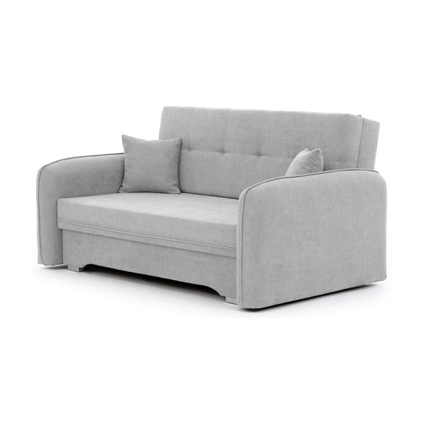 Šviesiai pilkos spalvos iš šenilinio audinio sulankstoma/su sandėliavimo vieta sofa 155 cm Laine – ELTAP