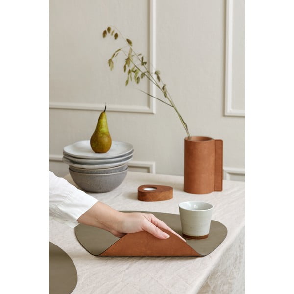 Iš eko odos padėkliukas 37x44 cm Curve L Double Nupo – LIND DNA-image-1