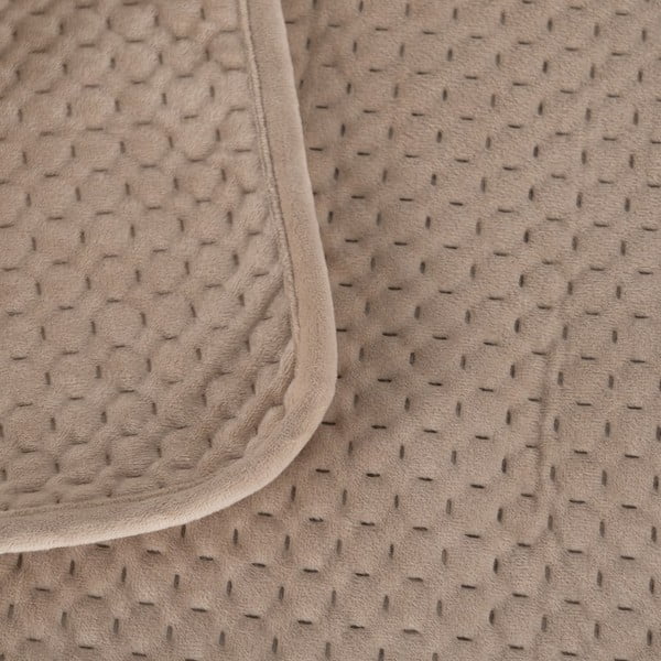 Smėlio spalvos iš velveto dygsniuota lovatiesė 240x260 cm – Ixia-image-1