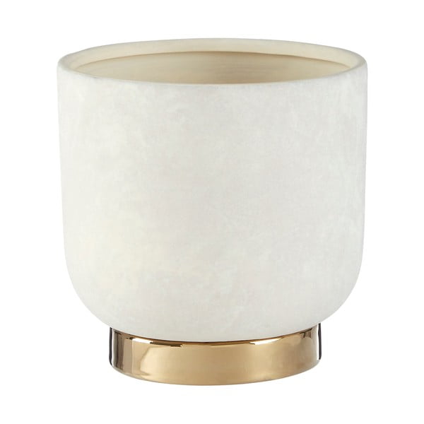 Premier Housewares Callie baltos ir auksinės spalvos keramikinis vazonas, ø 16 cm