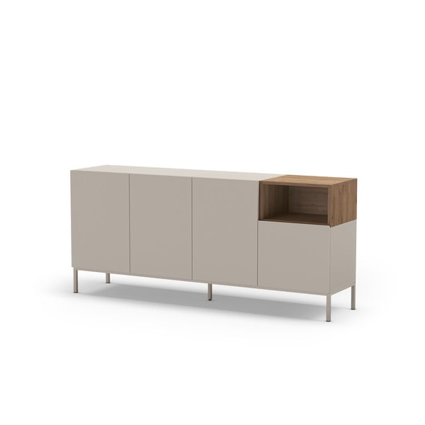 Šoninė spintelė kreminės spalvos 180x80 cm Cailin – Marckeric-image-3