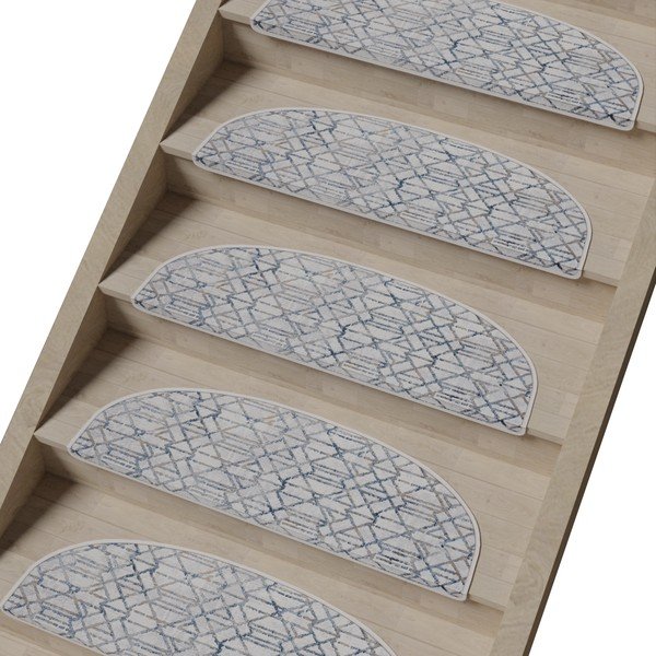 Laiptų kilimėlių rinkiniai pilkos spalvos 16 vnt. 20x65 cm Cottage Warmth – Vitaus-image-1