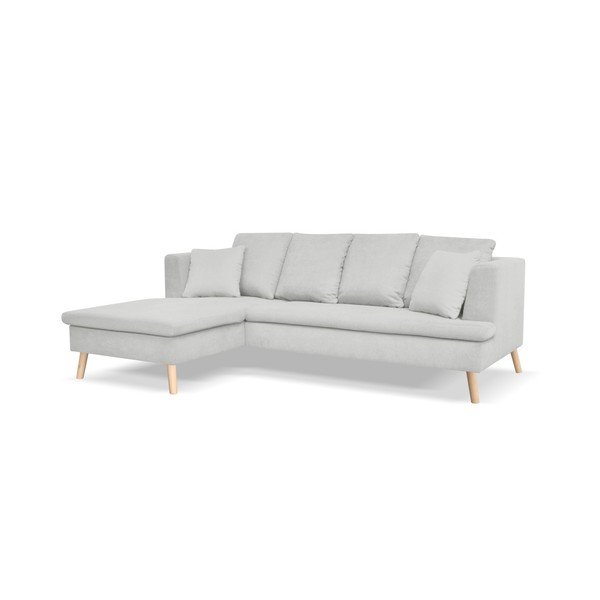 Šviesiai pilka sofa keturiems asmenims su šezlongu dešinėje pusėje Cosmopolitan Design Newport-image-1