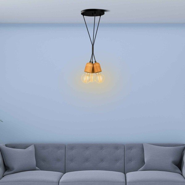 Juodos ir natūralios spalvos pakabinamas šviestuvas Tahiti - Squid Lighting-image-1