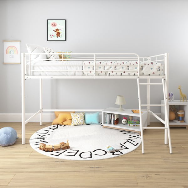 Paaukštinta vaikiška lova baltos spalvos 90x200 cm Jodie – Støraa-image-1