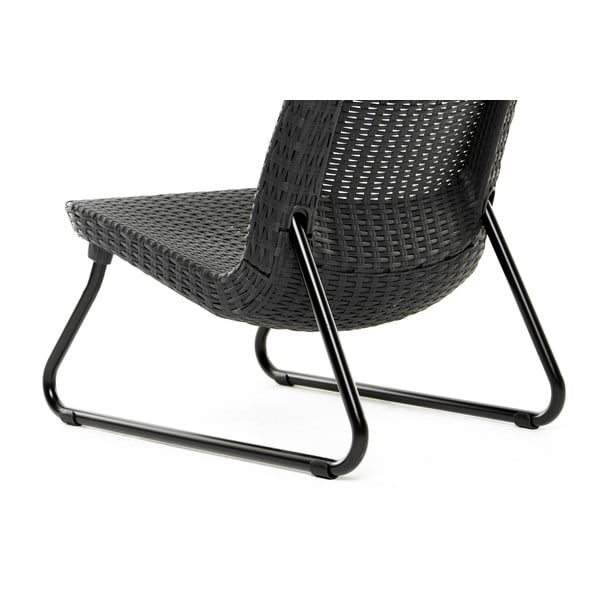 Iš dirbtinio rotango sodo poilsio baldų komplektas tamsiai pilkos spalvos 2 žmonėms Rio – Keter-image-2