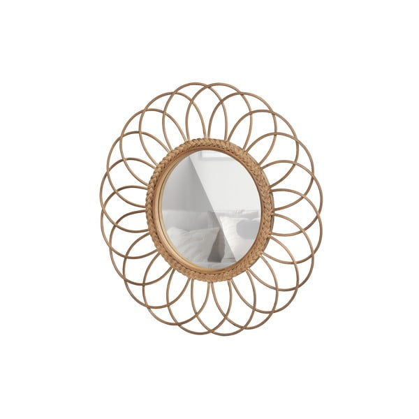 Sieninis veidrodis su bambukiniu rėmu ø 59 cm Flores – Basiclabel -image-3