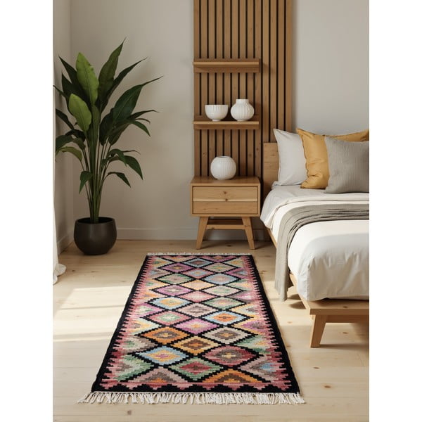 Apverčiamas/rankų darbo iš vilnos kilimas 60x190 cm Kamal Zara – Nouristan-image-1