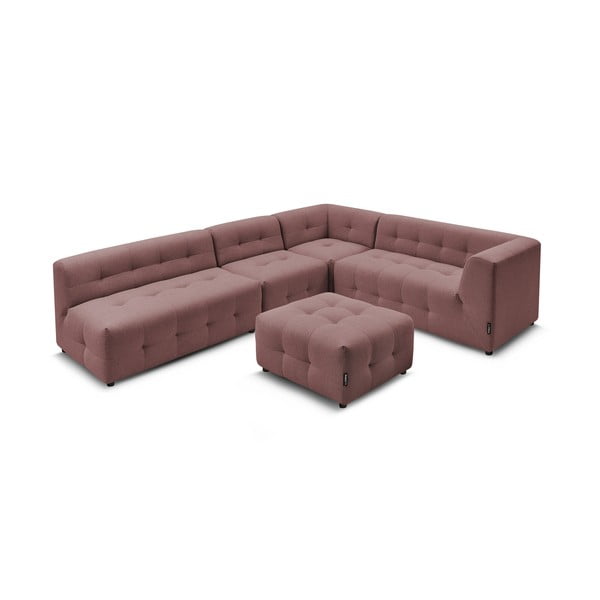 Tamsiai rožinė kampinė sofa (dešinysis kampas) Kleber - Bobochic Paris-image-3