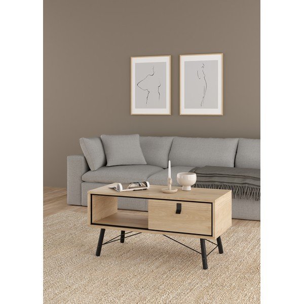 Natūralios spalvos kavos staliukas 48x102 cm Ry – Tvilum-image-1