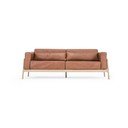 Ruda buivolo odos sofa su ąžuolo masyvo konstrukcija Gazzda Fawn, 210 cm