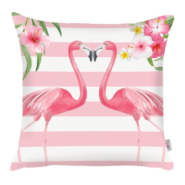 Rožinis užvalkalas Mike & Co. NEW YORK Gražūs flamingai, 43 x 43 cm