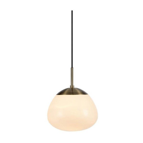 Baltos spalvos/žalvario spalvos iš stiklo kabantis šviestuvas ø 25 cm Rise – Markslöjd
