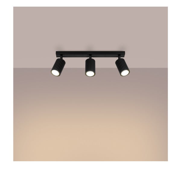 Juodos spalvos taškinis šviestuvas 6,5x45 cm Gleam – Sollux-image-3