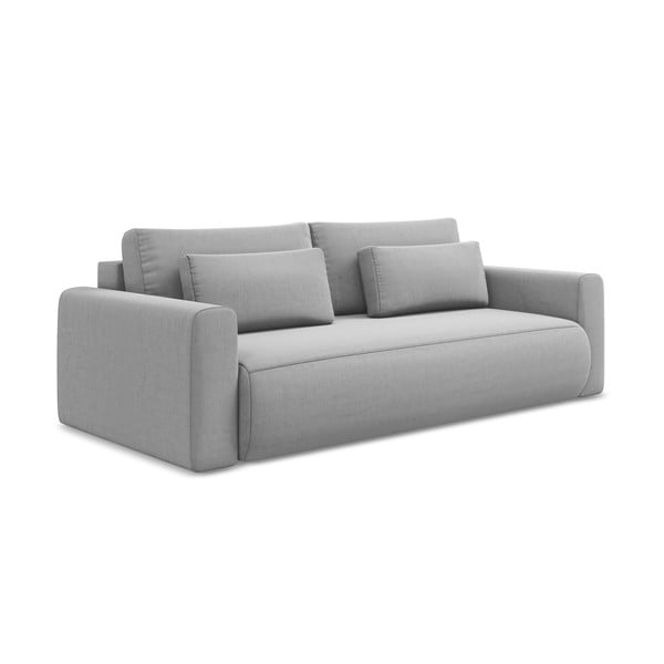 Šviesiai pilkos spalvos iš velveto sulankstoma/su sandėliavimo vieta sofa 238 cm Kapua – Makamii-image-3