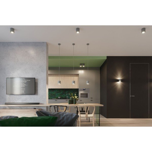 Pilkos spalvos sieninis šviestuvas Sollux Roda-image-1