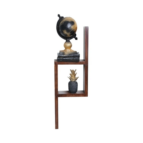 Iš kėnio masyvo kelių aukštų sieninė lentyna natūralios spalvos 17 cm Linn – Kalune Design-image-2