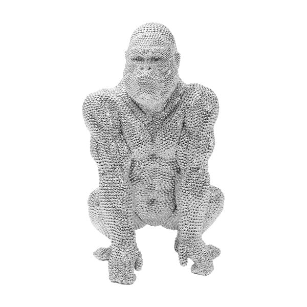 Dekoratyvinė sidabro statulėlė Kare Design Gorilla, aukštis 46 cm
