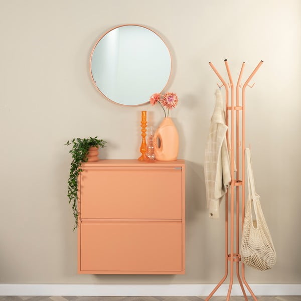 Rausvos spalvos iš metalo atlenkiama spintelė batams 75x77,5x22,5 cm Billy – Spinder Design-image-1