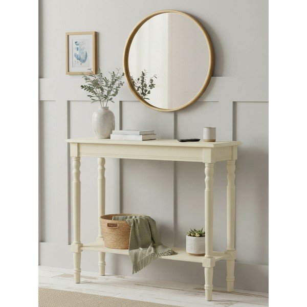 Dramblio kaulo spalvos iš pušies masyvo konsolinis staliukas 30x80 cm Heritage – Premier Housewares-image-2