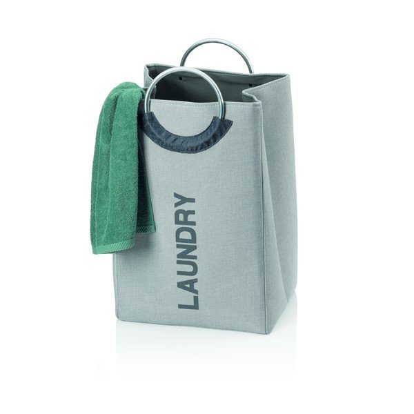 Pilkos spalvos tekstilinis skalbinių krepšys Kela Palma-image-1