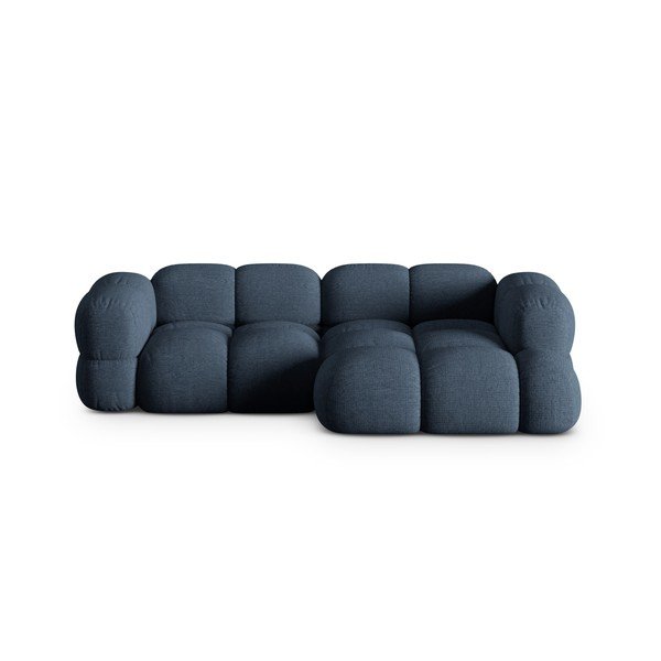 Tamsiai mėlynos spalvos kampinė sofa (su dešiniuoju kampu/su gultu) Loretto – Cosmopolitan Design