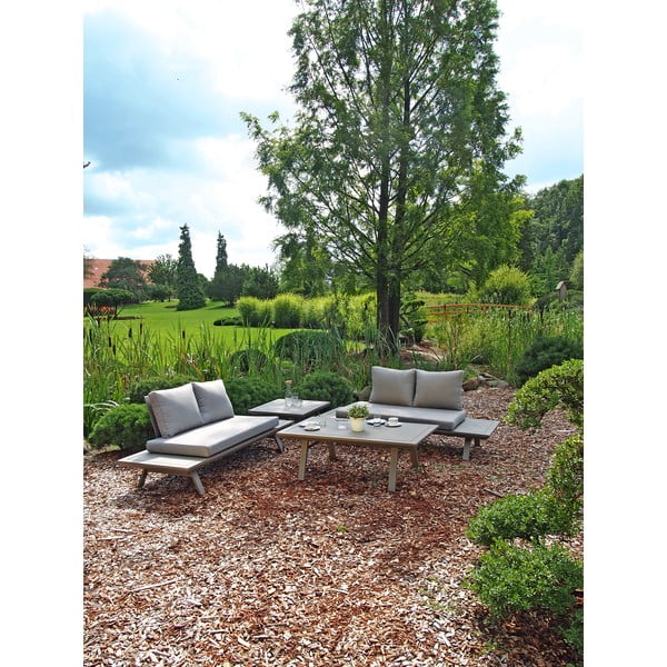 Pilkos spalvos sodo baldų komplektas su aliuminio konstrukcija Garden Pleasure Celia-image-1