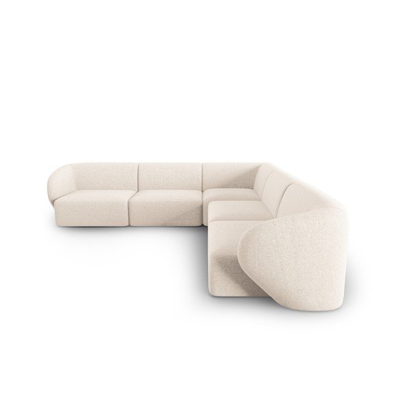 Smėlio spalvos iš šenilinio audinio kampinė sofa Paolo – Milo Casa-image-2