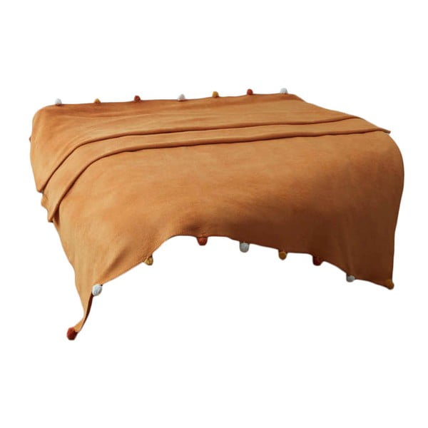 Garstyčių spalvos fleece tipo lovatiesė 200x220 cm Pom Pom – Mijolnir