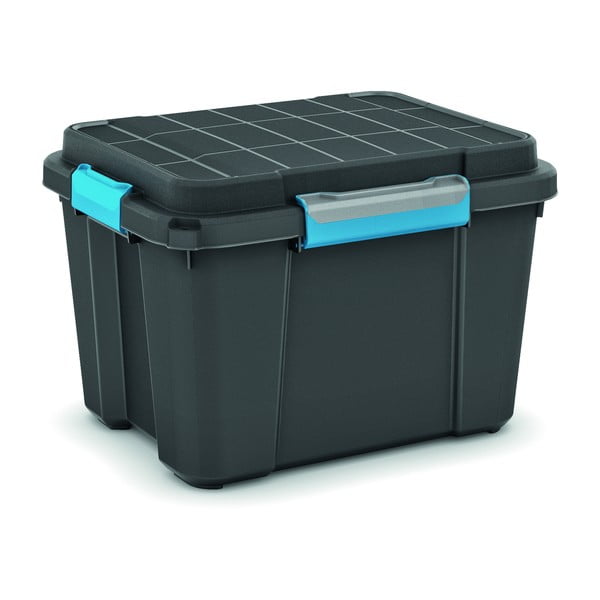 Iš plastiko daiktadėžė juodos spalvos su dangčiu 49,5x39x34 cm Scuba Box – KIS