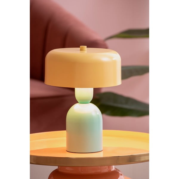 Geltonos spalvos/turkio spalvos stalinis šviestuvas (aukštis 24 cm) Double Funky – Leitmotiv-image-1