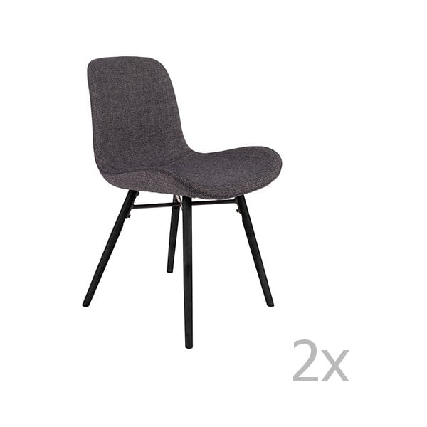 2 antracito pilkos spalvos "White Label Lester" kėdžių rinkinys