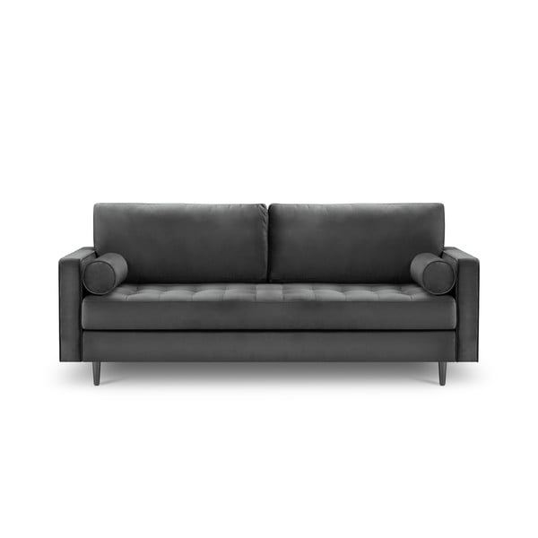 Tamsiai pilka aksominė sofa Milo Casa Santo, 219 cm