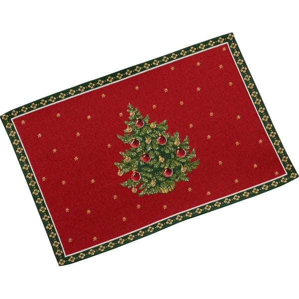 Raudonas medvilninis padėkliukas su kalėdiniu motyvu Villeroy & Boch Tree, 48 x 32 cm