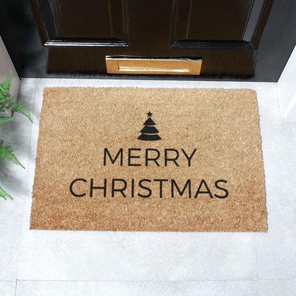 Iš kokoso pluošto grindų kilimėlis su Kalėdų motyvu 40x60 cm Merry Christmas – Artsy Doormats-image-3