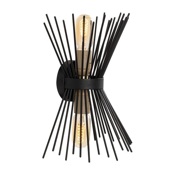 Juodos spalvos sieninė lempa Kirpi – Opviq lights-image-2