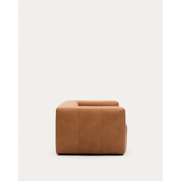 Rudos spalvos sofa iš odos 210 cm Blok – Kave Home-image-3