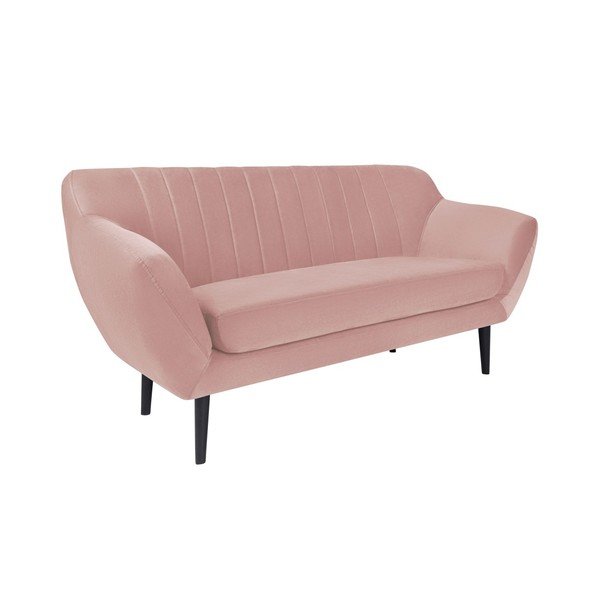 Šviesiai rožinė sofa dviem Mazzini Sofas Toscane, juodos kojos-image-1