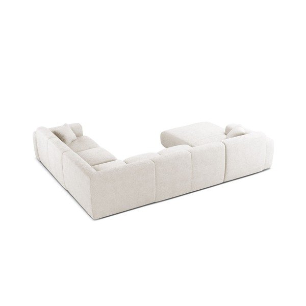 Baltos spalvos kampinė sofa iš boucle („U“ formos) Molino – Micadoni -image-2