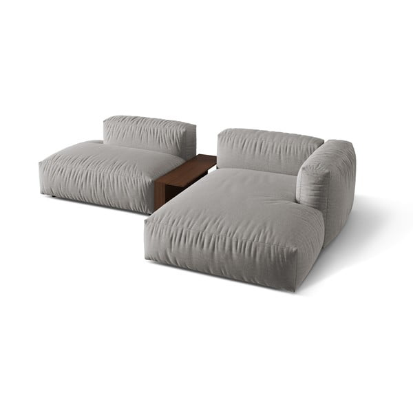 Modulinė kampinė sofa šviesiai pilkos spalvos (su dešiniuoju kampu) Martina – Micadoni Home-image-3