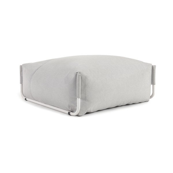 Pilkos spalvos sodo pufas Square – Kave Home